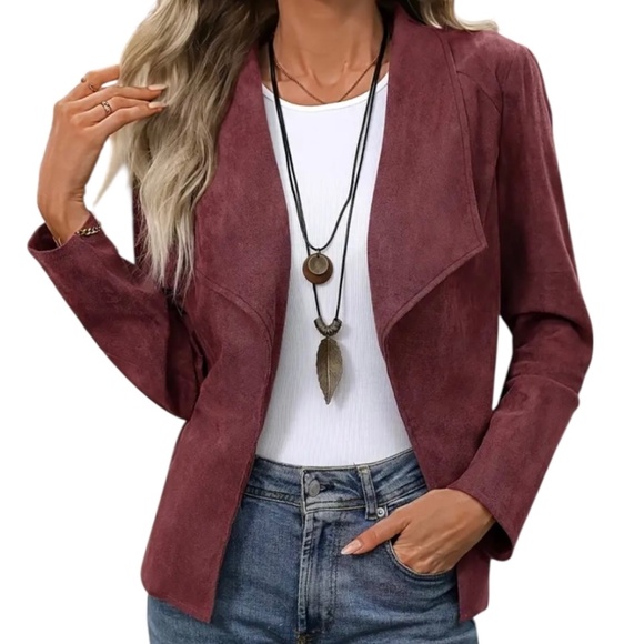 Women’s Long Sleeve Open Front Jacket - Picture 1 of 6